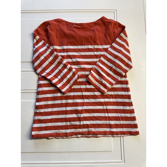 Anthropologie Maeve Womens Red White Striped Button Details Shirt Blouse Sz S - Picture 8 of 8